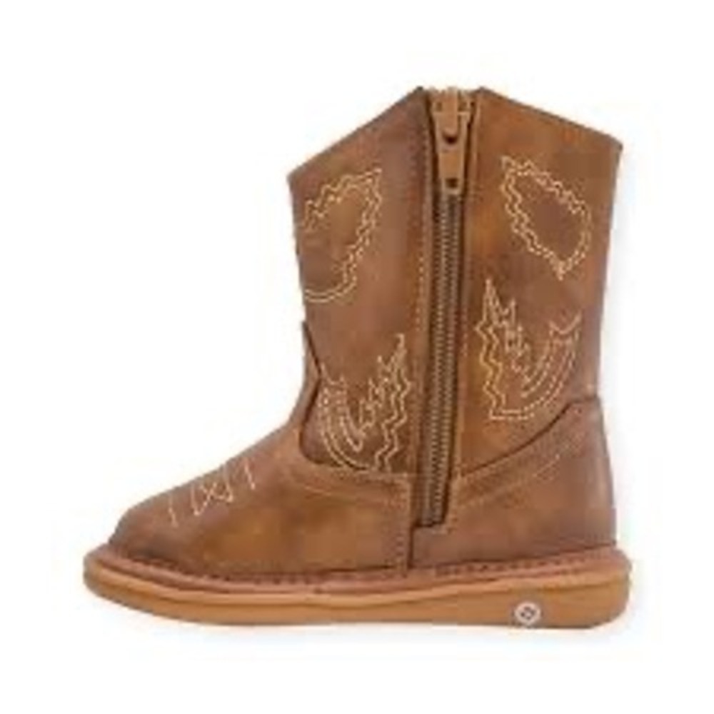 Wee squeak toddler western boots cognac cowgirl trendy‎ kids size 3/19